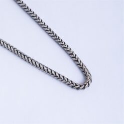925 Silver Flat Byzantine Chain Necklace for Men - Image 3
