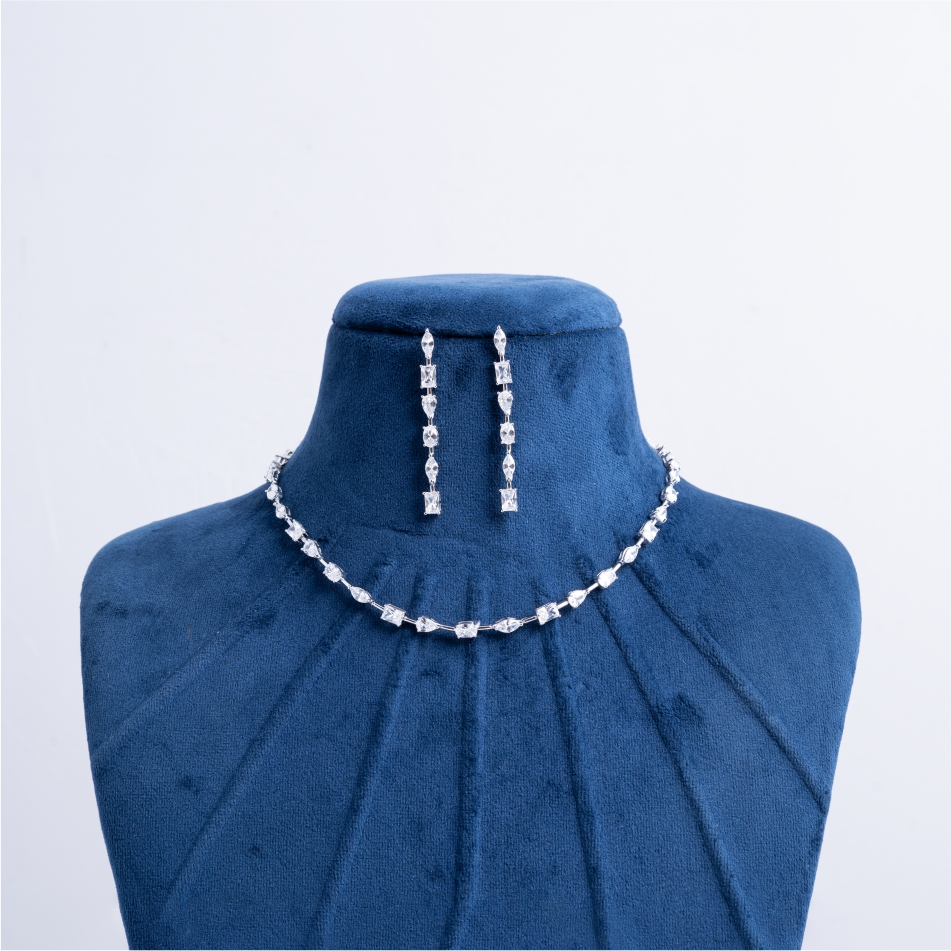 925-Silver-Geometric-CZ-Necklace-Set