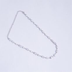 925 Silver Geometric CZ Necklace Set for Women - Image 3