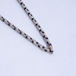 925 Silver Geometric Link Chain Necklace for Men - Image 3