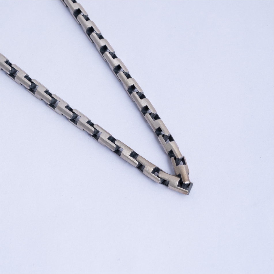 925 Silver Geometric Link Chain Necklace for Men - Image 3