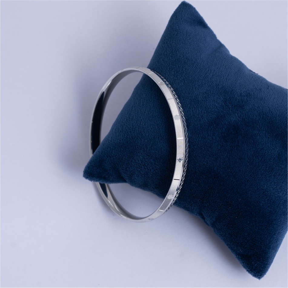 925 Silver Heritage Engraved Kada Bracelet - Image 3