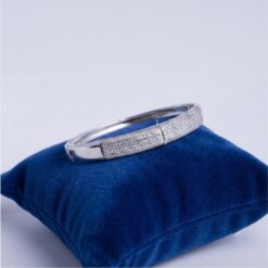 925 Silver Imperial CZ Leather Bracelet - Image 4