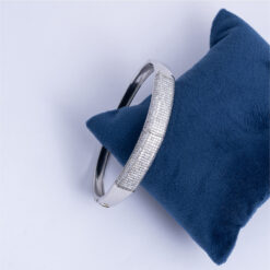 925 Silver Imperial CZ Leather Bracelet - Image 3