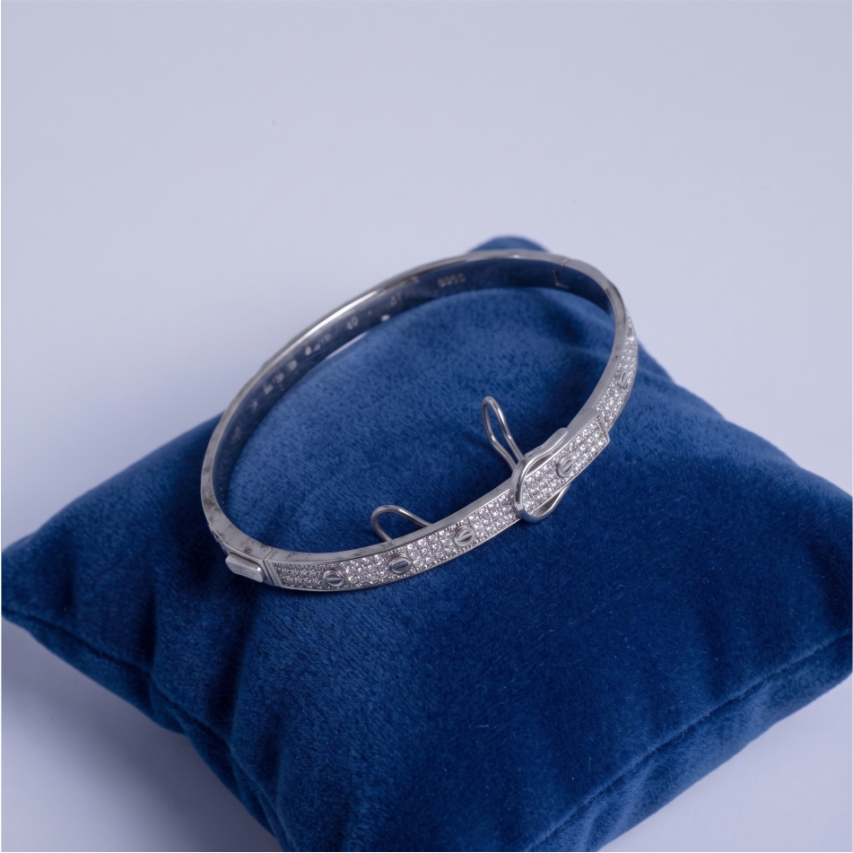 925 Silver Luxe Buckle Kada Bracelet - Image 3