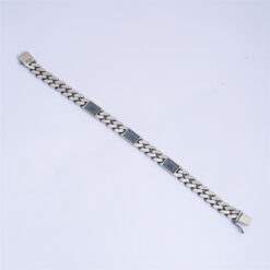 Alternative view of 925 Silver Matte Cuban Link ID Bracelet for Men