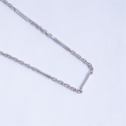925 Silver Modern Bar Link Chain Necklace for Men - Image 3