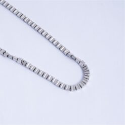 Alternative view of 925 Silver Modern Box Link Chain Necklace for Men