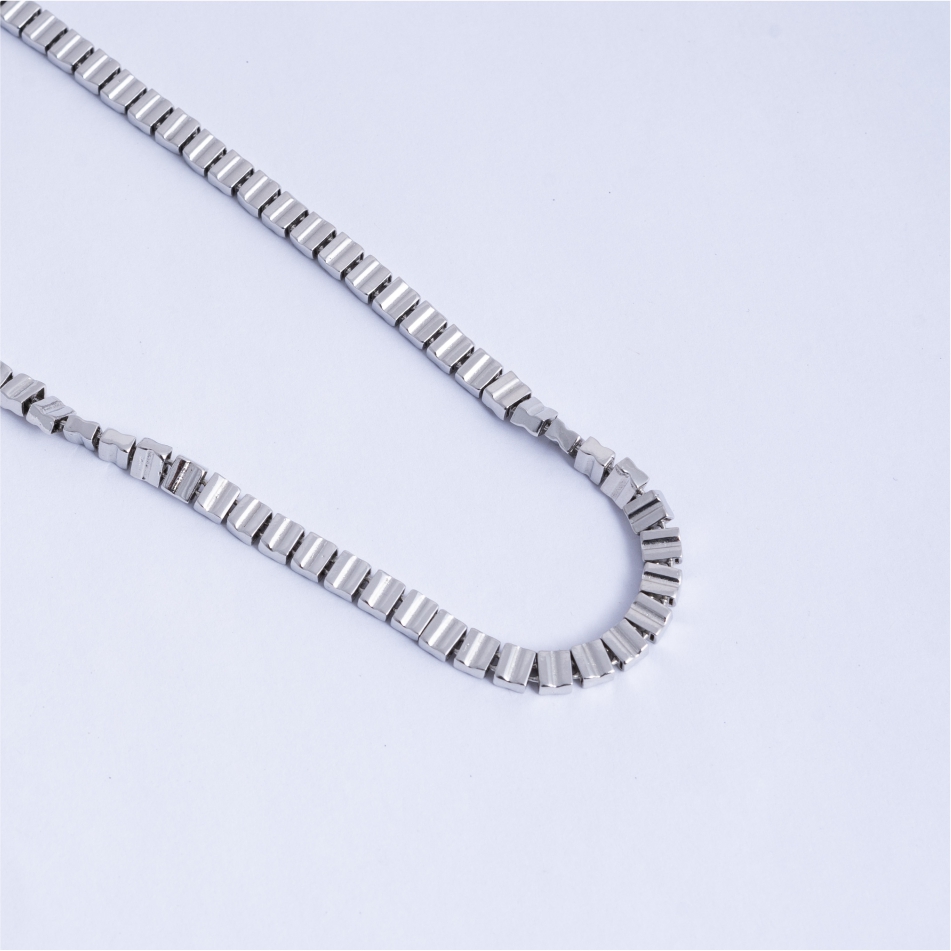 925 Silver Modern Box Link Chain Necklace for Men - Image 2