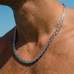 Alternative view of 925 Silver Modern Industrial Link Chain Necklace for Men