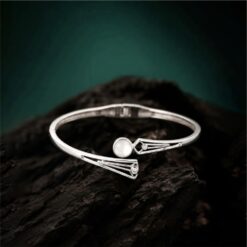 Alternative view of 925 Silver Mother of Pearl Open Cuff Bracelet