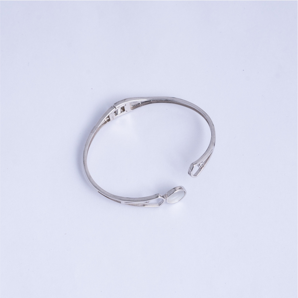 925 Silver Mother of Pearl Open Cuff Bracelet - Image 3