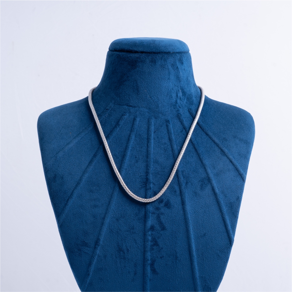 925-Silver-Multi-Bead-Mesh-Chain-Necklace-for-Men