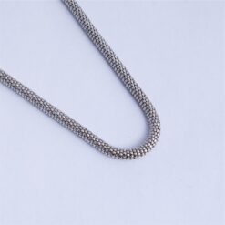 925 Silver Multi Bead Mesh Chain Necklace for Men - Image 3