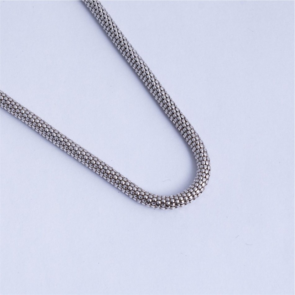 925 Silver Multi Bead Mesh Chain Necklace for Men - Image 3