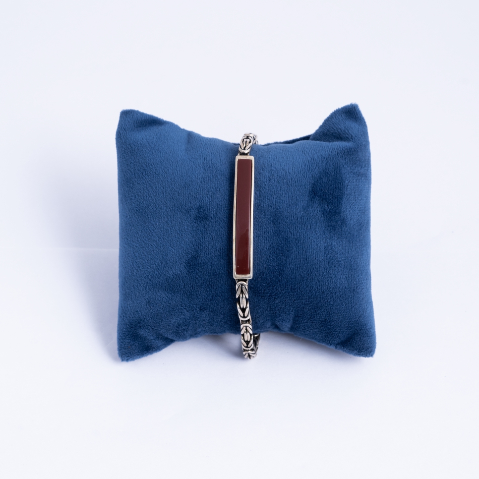 925-Silver-Oxidised-Red-Stone-Bar-Bracelet