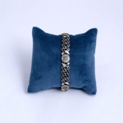 925-Silver-Oxidized-Floral-Cuban-Link-Bracelet-for-Men