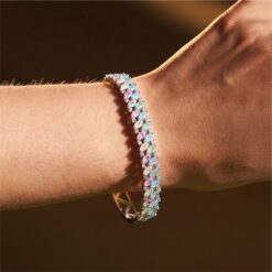 Alternative view of 925 Silver Pastel Marquise Tennis Bracelet