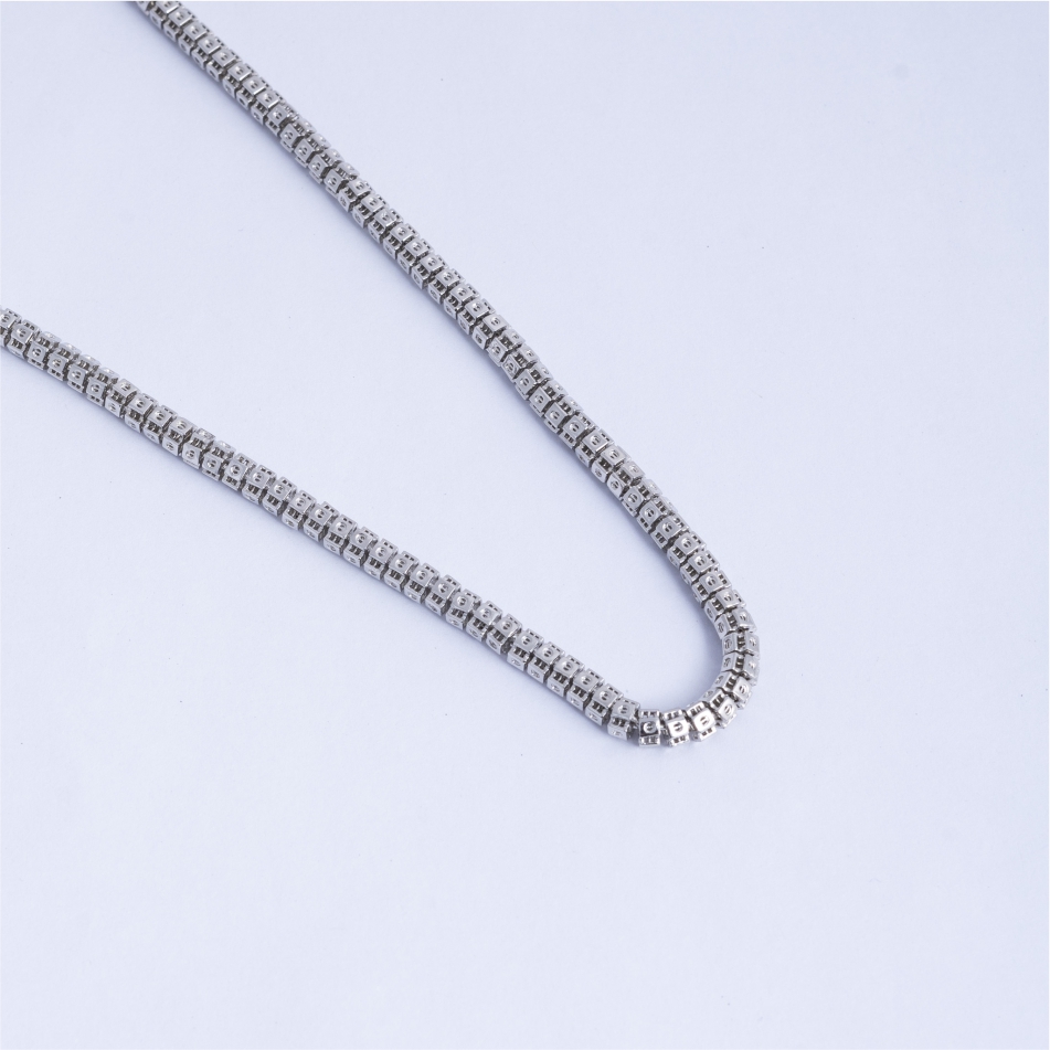 925 Silver Precision Box Link Chain Necklace for Men - Image 3