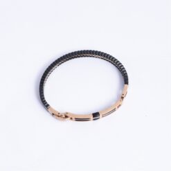 925 Silver Rose Gold Bar Link Bracelet for Men - Image 4