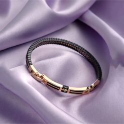 Alternative view of 925 Silver Rose Gold Bar Link Bracelet for Men