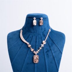 925-Silver-Rose-Gold-Bird-Asymmetrical-Necklace-Set