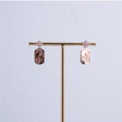925 Silver Rose Gold Bird Asymmetrical Necklace Set - Image 4