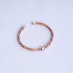 925 Silver Rose Gold Coil Bangle Bracelet - Image 3