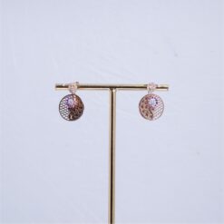 925 Silver Rose Gold Floral Disc Pendant Necklace Set - Image 4
