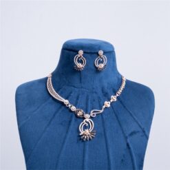 925-Silver-Rose-Gold-Floral-Pendant-Necklace-Set-for-Women