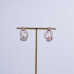925 Silver Rose Gold Floral Pendant Necklace Set - Image 4
