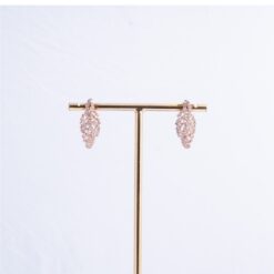 925 Silver Rose Gold Leaf CZ Necklace Set - Image 4