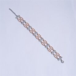 Alternative view of 925 Silver Rose Gold Oval CZ Bracelet for Women