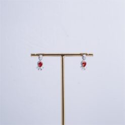 925 Silver Ruby CZ Drop Pendant Necklace Set - Image 4