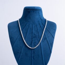 925-Silver-Textured-Barrel-Link-Chain-Necklace-for-Men