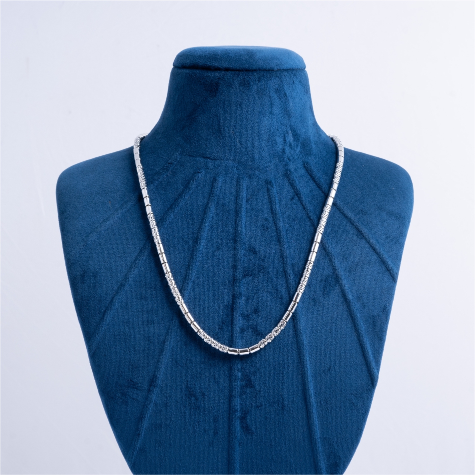925-Silver-Textured-Barrel-Link-Chain-Necklace-for-Men