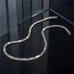 Alternative view of 925 Silver Textured Link Chain Necklace for Men