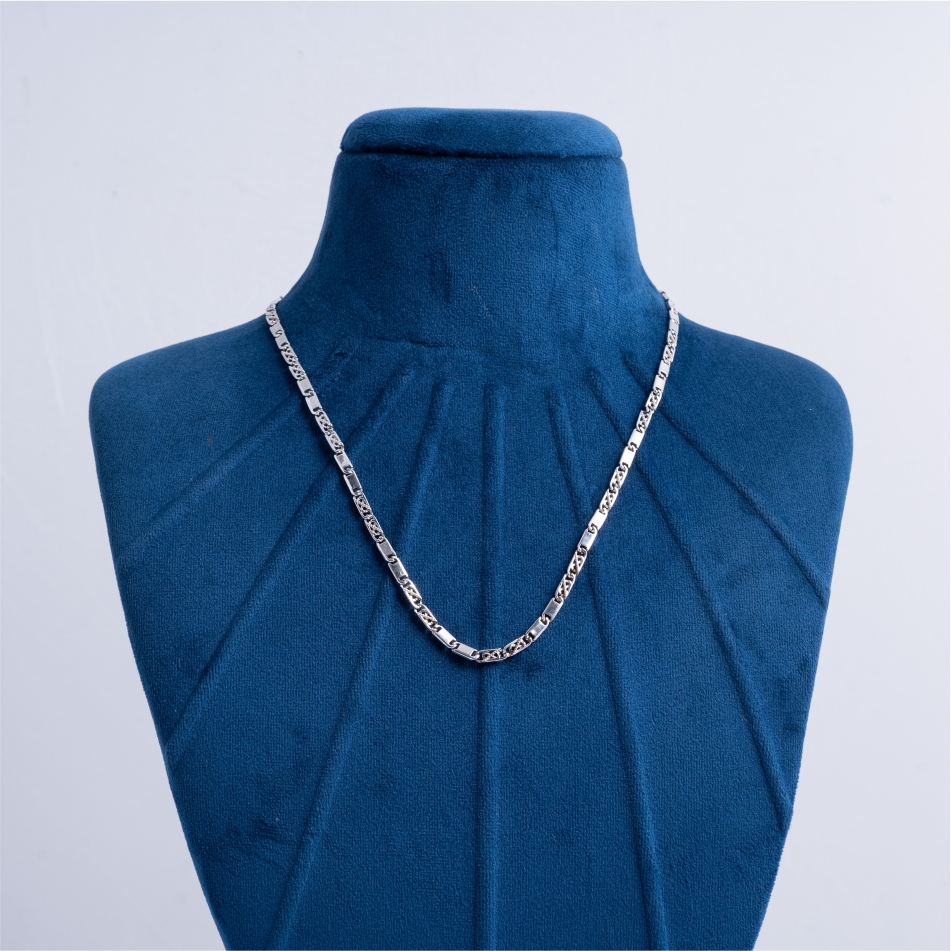 925-Silver-Textured-Link-Chain-Necklace-for-Men
