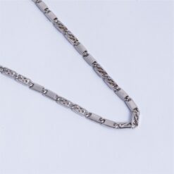 925 Silver Textured Link Chain Necklace for Men - Image 3