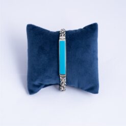 925-Silver-Turquoise-Byzantine-ID-Bracelet-for-Men