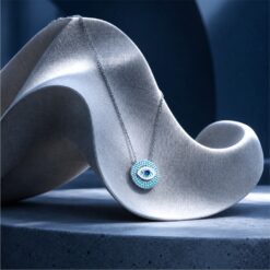 Alternative view of 925 Silver Turquoise Evil Eye Necklace
