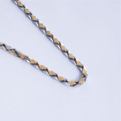 925 Silver Two Tone Diamond Cut Link Chain Necklace for Men34.150 - Image 3
