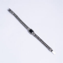 925 Silver Vintage Black Stone Bracelet for Men - Image 4