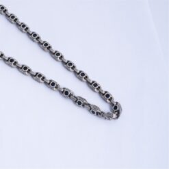 925 Silver Vintage Black Stone Chain Necklace for Men - Image 3
